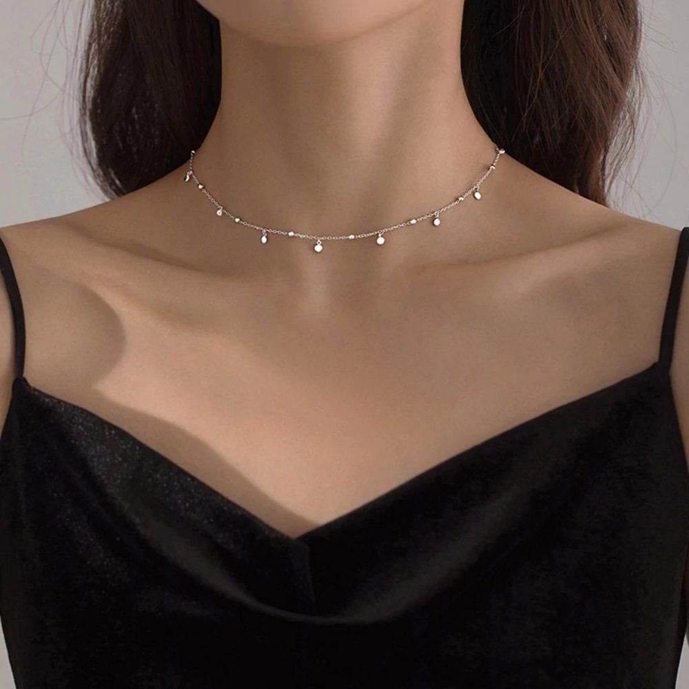 NEW 925 Sterling Silver Coin Disc Bead Necklace - Picture 5 of 8